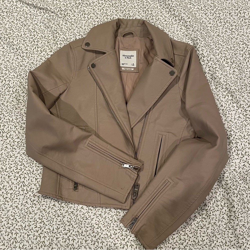 Abercrombie & Fitch Women's Nude Leather Jacket